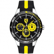 Ferrari Men's Redrev T Black & Yellow Silicone, 83