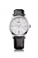 Hugo Boss Leather Croc-Embossed Strap 3-Hand Quart