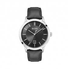 Hugo Boss Officer, Quartz Stainless Steel and Leat