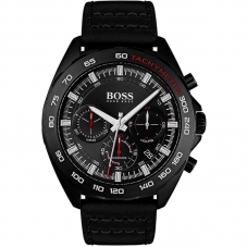 Hugo Boss Men's Intensity Quartz Black IP and Leat