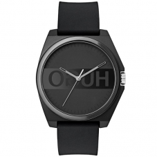 Hugo Boss Unisex-Adult Black Dial Black Silicone W