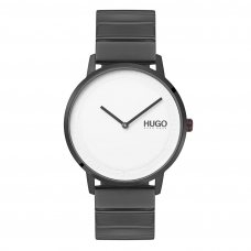 HUGO #ECHO Grey IP Bracelet White Dial  Watch 152