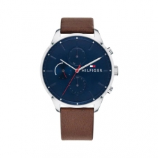 Tommy Hilfiger Men's Navy Dial Brown Leather Watch