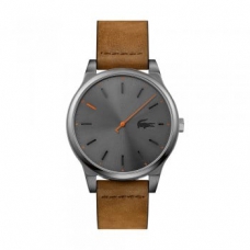 Lacoste Kyoto Stainless Steel Brown Leather Strap