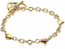 Tommy Hilfiger Gold Plated Open Heart T-Bar Bracel