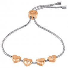 Tommy Hilfiger Silver and Rose Gold Heart Bracelet